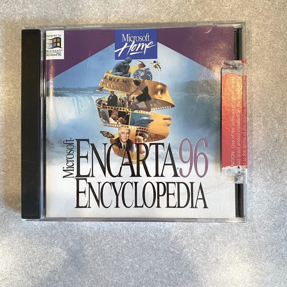 VINTAGE Microsoft Home Encarta 96 Encyclopedia For PC CD-ROM Complete